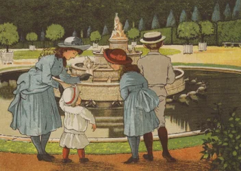 Parijs: een dag in Versailles (kleur litho)