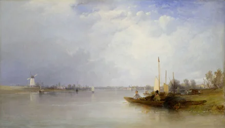 Uitzicht op de Theems bij Battersea, 1834