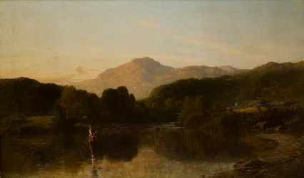 Een bergachtig rivierlandschap