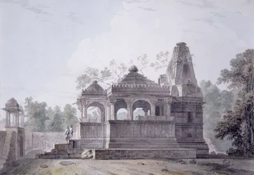 Een hindoeïstische tempel in het fort van Rohtas, Bihar