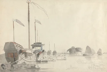 Boten bij een Nederlandse Folly Fort, Canton