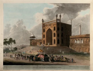 Oostelijke poort van de Jummah Musjid in Delhi