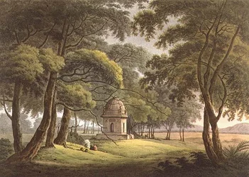 Het graf van een Moorse dame, Bengalen, gegraveerd door Joseph Constantine Stadler (werkzaam 1780-1812), uitgegeven door Edward Orme (1774-ca.1820), 1803