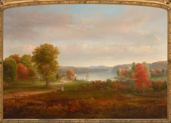 Uitzicht op de Hudson in de herfst