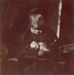 Betty Reynolds met Pop op Schoot, ca. 1885