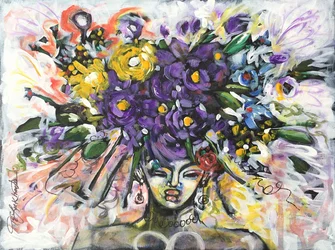 Bloemenmeisje, 2017 (acryl op canvas)