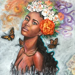 Monarch Beauty, 2018 (gemengde techniek op doek)