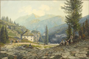 Uitzicht op de Residentie van Aartshertog Johann in Gastein Hot Springs