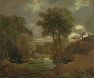Een poel in het bos, 1750