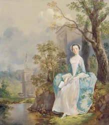 Meisje met een Boek Zittend in een Park, ca. 1750