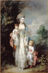 Mevrouw Elizabeth Moody met haar zonen Samuel en Thomas