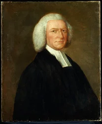 Portret van bisschop Woodward, halflang, in geestelijke gewaden, ca. 1756-58