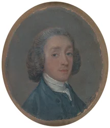 Portret van een jonge man met gepoederd haar
