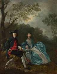 Portret van de kunstenaar met zijn vrouw en dochter