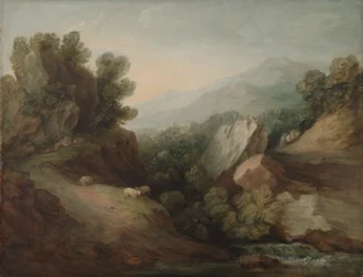 Rotsachtig, Bebost Landschap met een Dal en Stuw