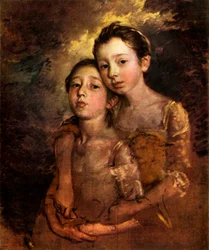 De dochters van de schilder met een kat, ca. 1760, 1944