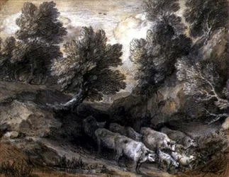 Boslandschap met vee en geiten, c.1768-72