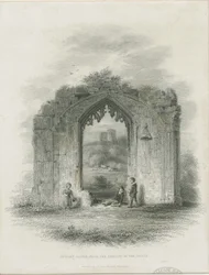 Dudley Kasteel - De Donjon: gravure (vignet), nd [?19e eeuw]