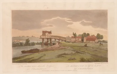 Een Selectie van Twintig van de Meest Schilderachtige Uitzichten in Parijs: De Watermolen boven de Brug bij Charenton