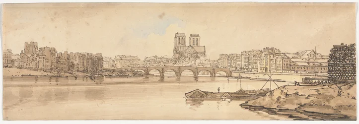 Een Selectie van Twintig van de Meest Pittoreske Uitzichten in Parijs: Uitzicht op Pont de la Tournelle en Notre Dame vanaf het Arsenaal