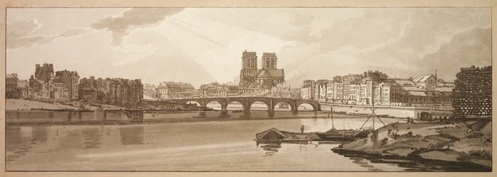 Een Selectie van Twintig van de Meest Schilderachtige Uitzichten in Parijs: Uitzicht op Pont de la Tournelle & Notre Dame genomen vanaf het Arsenaal