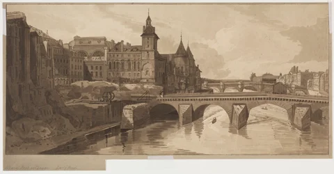 Een Selectie van Twintig van de Meest Schilderachtige Uitzichten in Parijs: Uitzicht op Pont au Change
