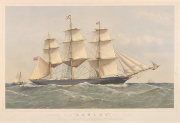 Clipper Ship Lahloo, 799 ton, bereidt zich voor om de piloot te landen bij de Owers