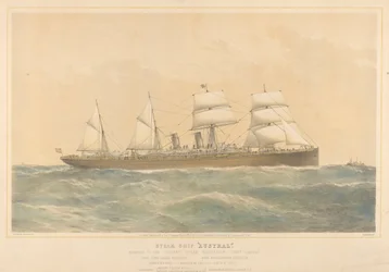 Stoomschip Austral van de Orient Steam Navigation Company Limited, ca. 1868-74