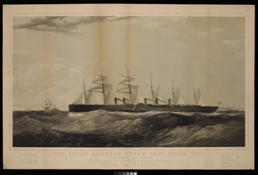 Het Grote Oostelijke Stoomschip... William, Harrison, Esq, Commandant, Gebouwd voor de Eastern Steam Navigation Company onder leiding van I K Brunel...