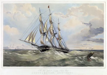 De New York lijn zeilboot (Verenigde Staten) Londen (Engeland), Southampton (capaciteit 1600 ton)