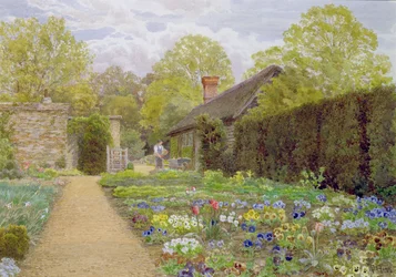 De viooltjestuin, Munstead Wood, Surrey, woonhuis van Gertrude Jekyll