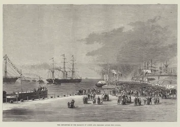 Het vertrek van de Markies van Lorne en Prinses Louise naar Canada