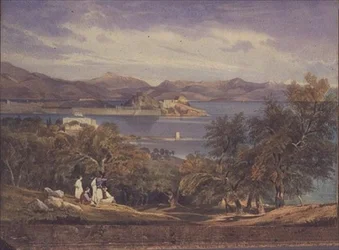 De citadel van Corfu vanaf Analipsis