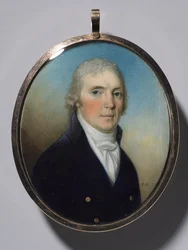 Paar Miniaturen: Portret van een Man en Portret van een Vrouw met een Miniatuur, ca. 1780