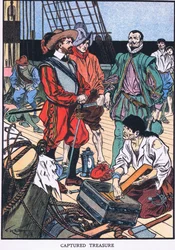 Gevangen schat (kleurenlitho)