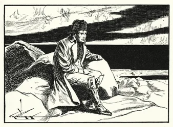 Napoleon op Sint-Helena (litho)