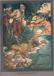 Geen spoor van mens verschenen (kleurenlitho)