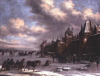 Nederlandse Schaatsscene op een Estuarium
