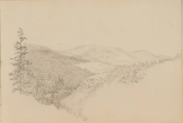 Kauterskill Clove uit Schetsboek van Landschap- en Dieronderwerpen, ca. 1860-64