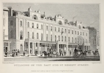 Gebouwen aan de oostkant van Regent Street, uit 