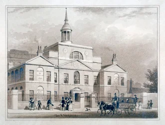 City of London Lying-In Hospital, City Road, Finsbury, Londen, ca. 1827