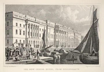 Het nieuwe douanehuis, vanaf Billingsgate, uit 
