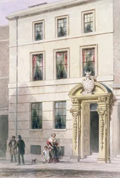 De nieuwe voorkant van Painter Stainers Hall, 1850