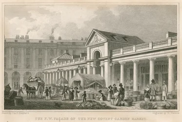 De noordwestelijke gevel van de nieuwe Covent Garden Market, Londen