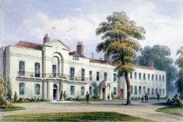 Uitzicht op Brompton Lodge, Kensington, Londen