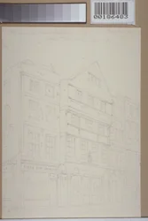 Uitzicht op oude huizen in Chancery Lane, 1853