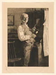 Zonder Titel [Man die zich voorbereidt om te scheren]