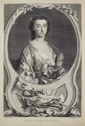 Mevrouw Cibber, gegraveerd door J. Marchand (fl.1749), 1749