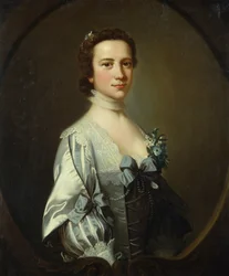 Portret van een dame in Van Dyck-jurk (olieverf op doek)