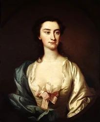 Portret van zangeres Susannah Maria Cibber, ca. 1745